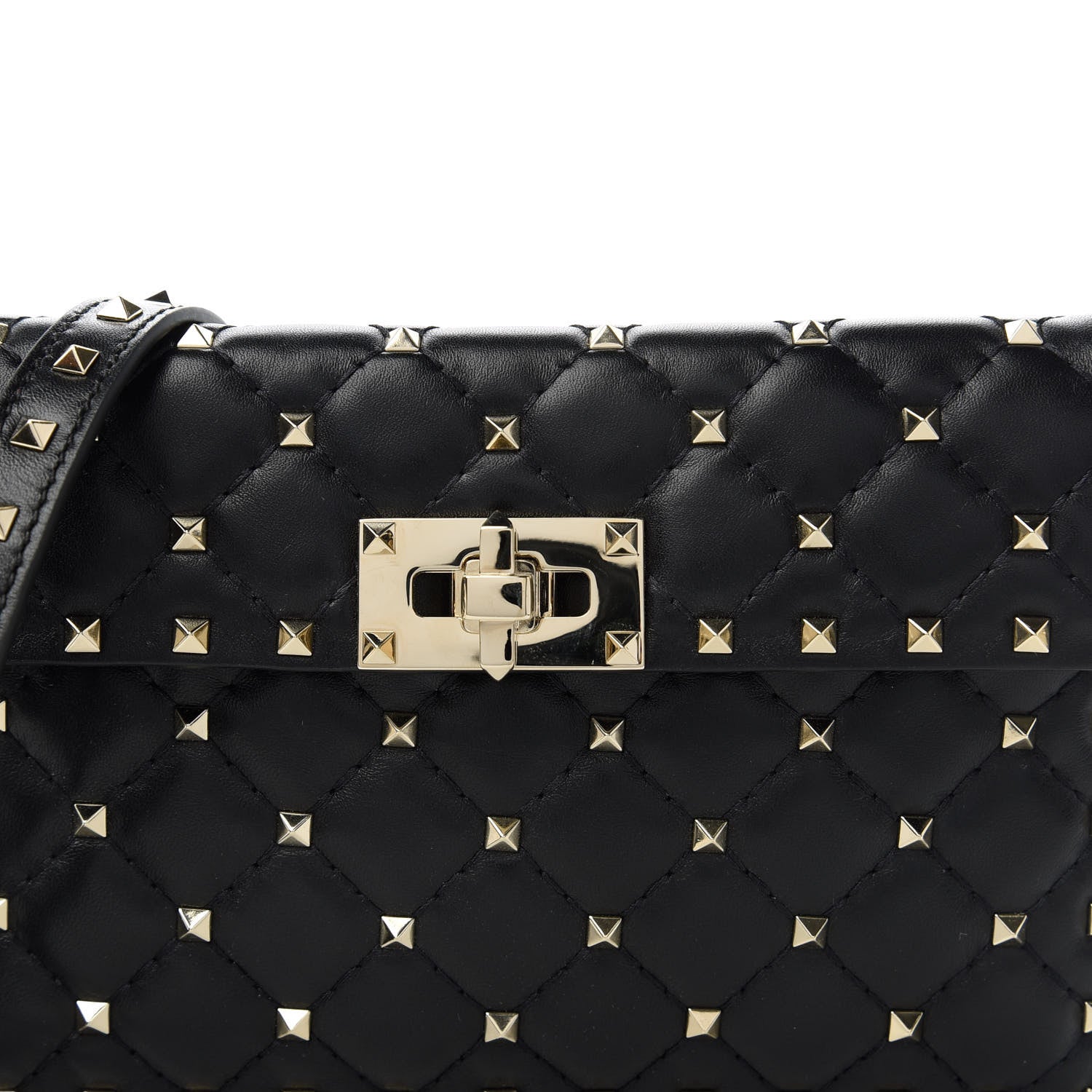 Valentino Garavani Lambskin Rockstud Spike Crossbody Bag Black 9 of 9