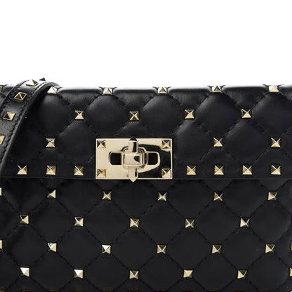 Valentino Garavani Lambskin Rockstud Spike Crossbody Bag Black 9 of 9