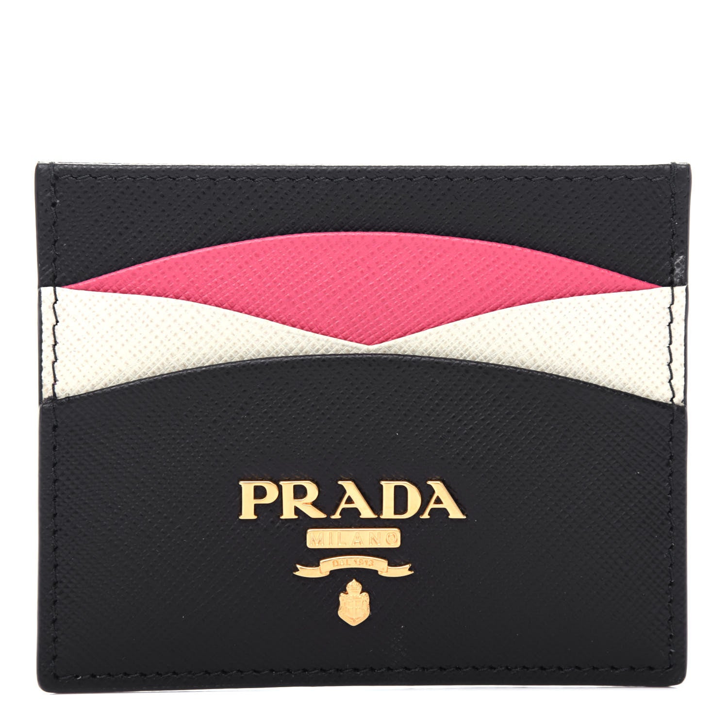Prada Saffiano Card Holder Black Ibisco 1 of 8