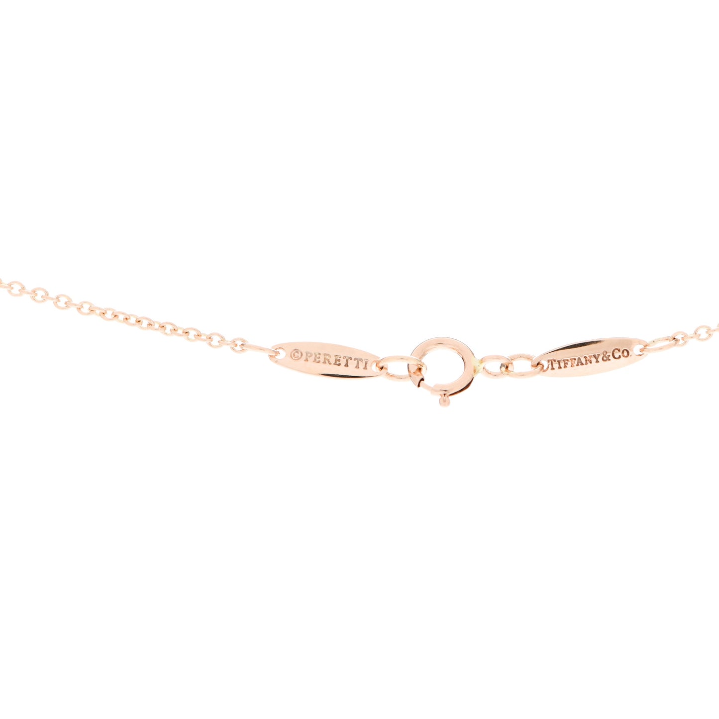 18K Rose Gold Diamond Elsa Peretti Diamond by the Yard Drop Pendant Necklace