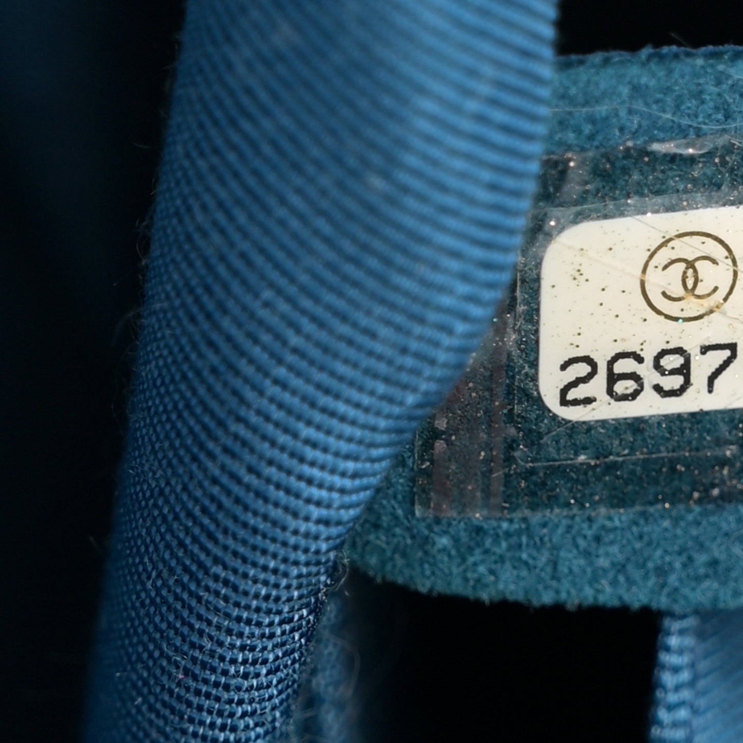 Aged Calfskin Quilted Gabrielle Backpack Blue