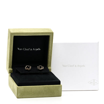 Van Cleef & Arpels 18K Yellow Gold Black Onyx Sweet Alhambra Earrings 5 of 5