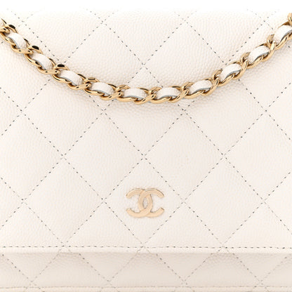 Chanel Caviar Quilted Wallet On Chain WOC White 10 of 13