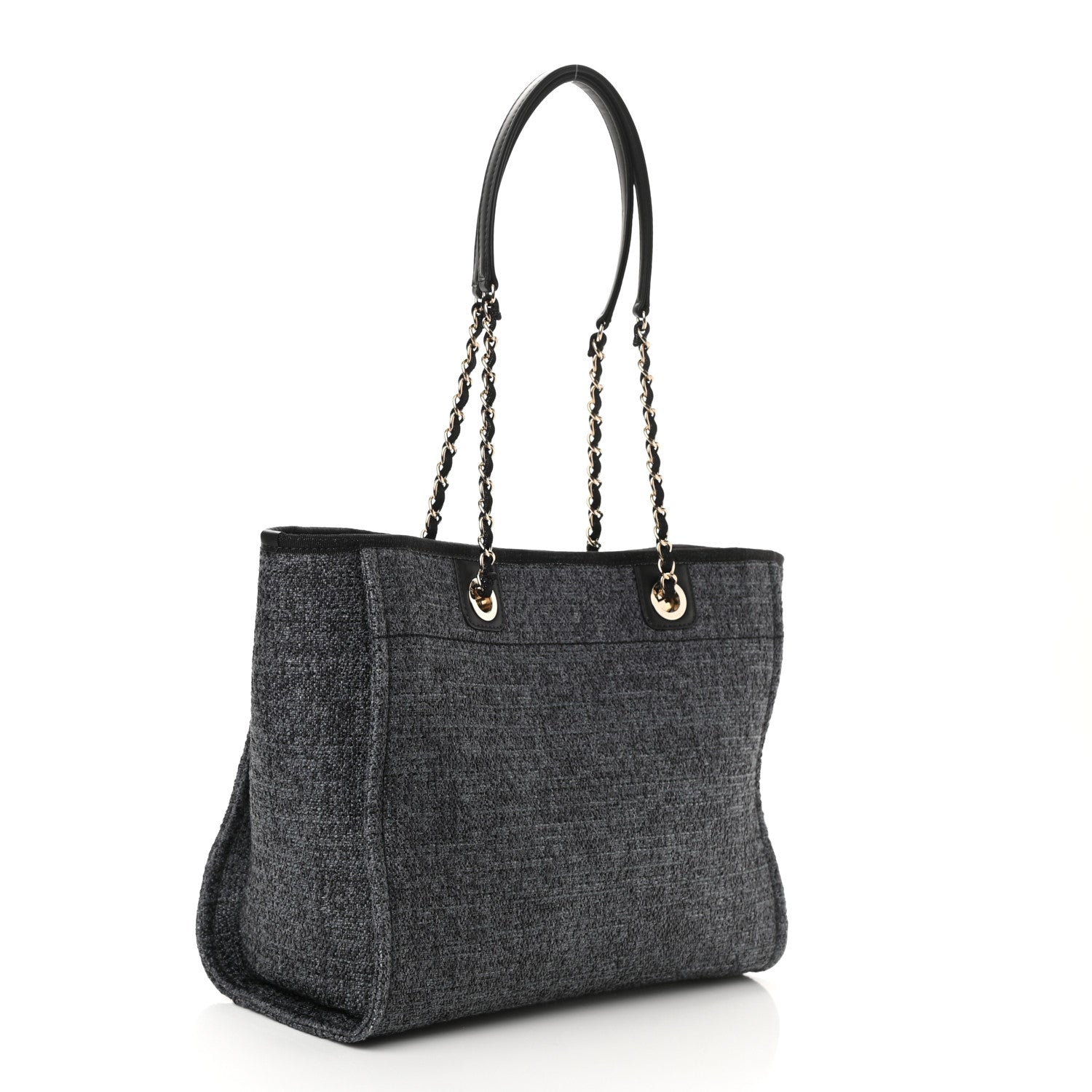 Chanel Mixed Fibers Calfskin Small Deauville Tote Black 3 of 10