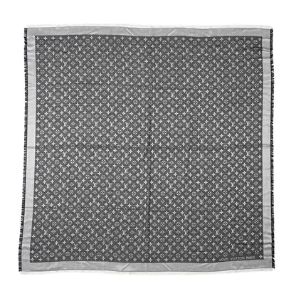 Louis Vuitton Silk Wool Monogram Denim Shawl Black 1 of 3