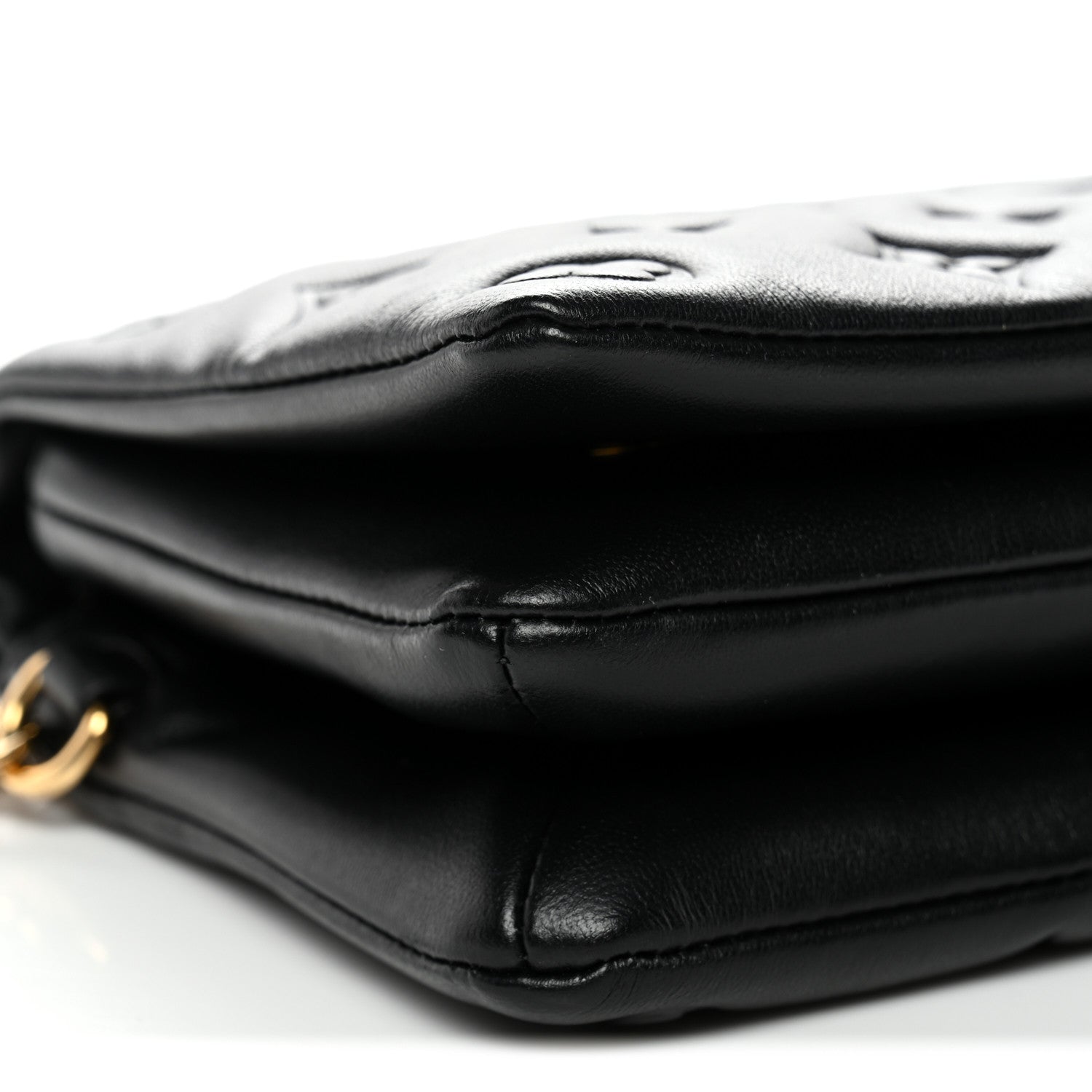 Louis Vuitton Lambskin Embossed Monogram Pochette Coussin Black 8 of 9