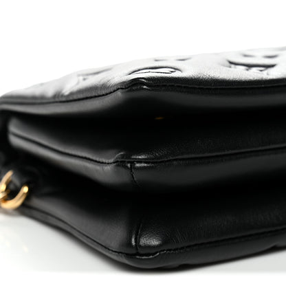 Louis Vuitton Lambskin Embossed Monogram Pochette Coussin Black 8 of 9