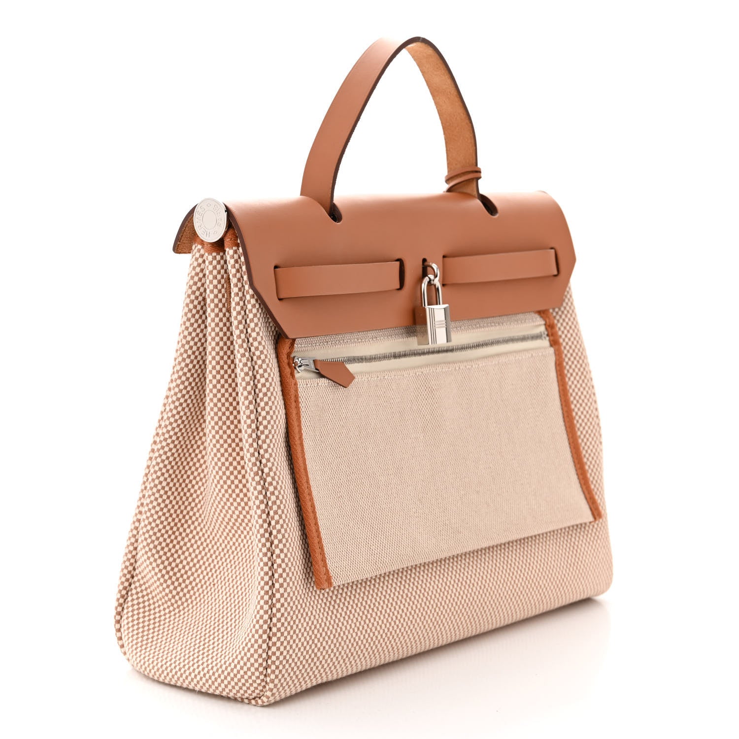 Hermes Vache Hunter Criss Viking Herbag Zip Retourne 31 PM Ecru Beige Naturel 4 of 11