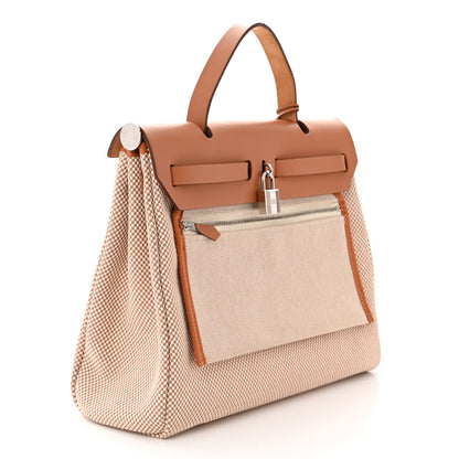 Hermes Vache Hunter Criss Viking Herbag Zip Retourne 31 PM Ecru Beige Naturel 4 of 11