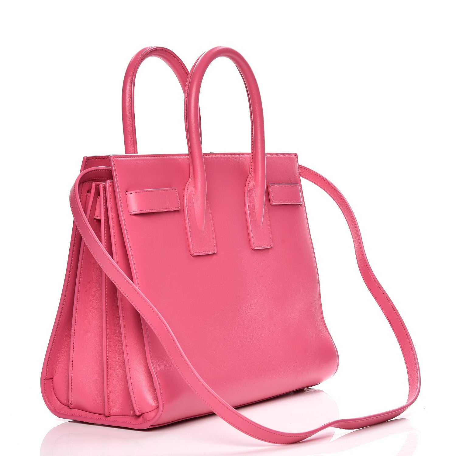 Saint Laurent Calfskin Small Sac De Jour Lipstick Fuchsia 4 of 12
