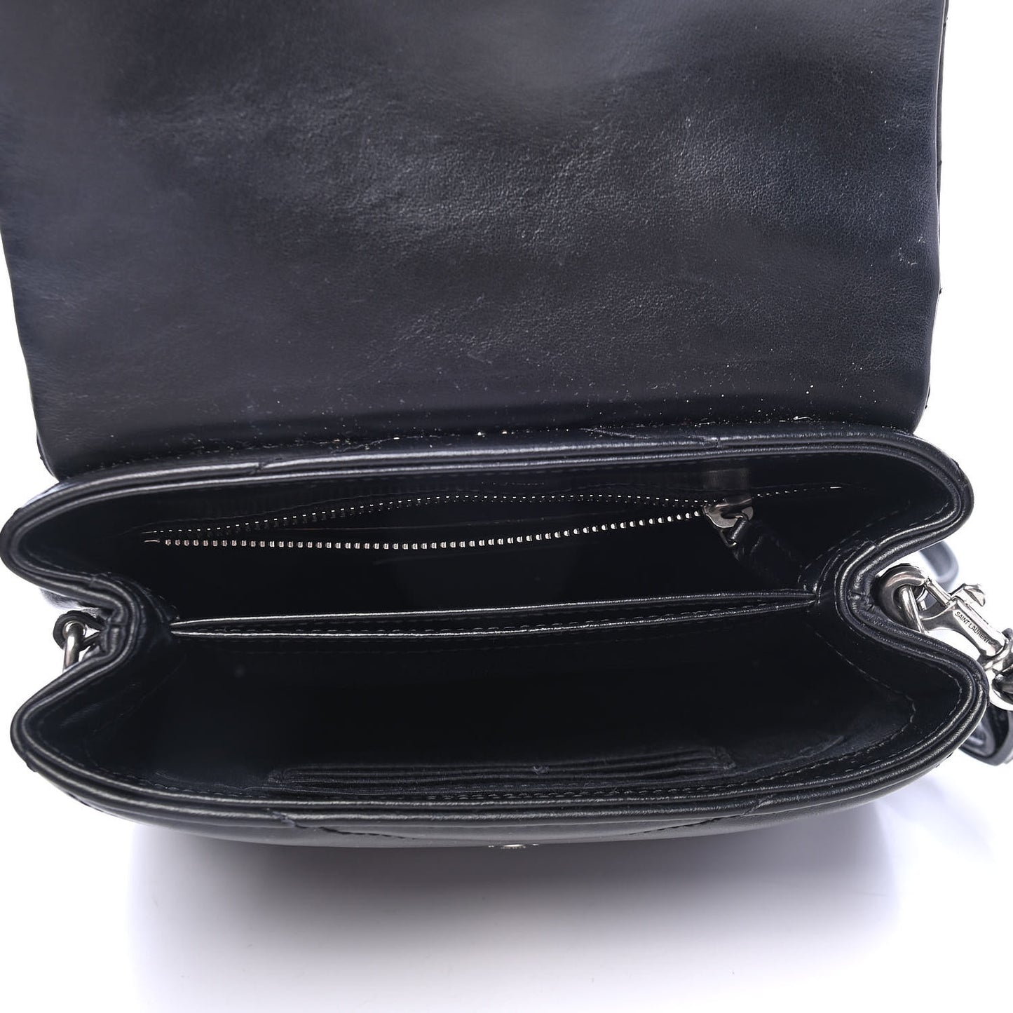 Lambskin Quilted Toy Loulou Monogram Chain Satchel Black