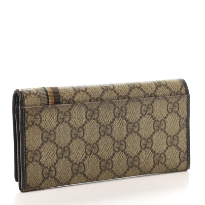 Gucci GG Supreme Monogram Web Long Continental Wallet Dark Brown 3 of 10