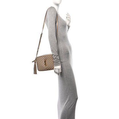 Saint Laurent Calfskin Matelasse Monogram Lou Camera Bag Dark Beige 2 of 10