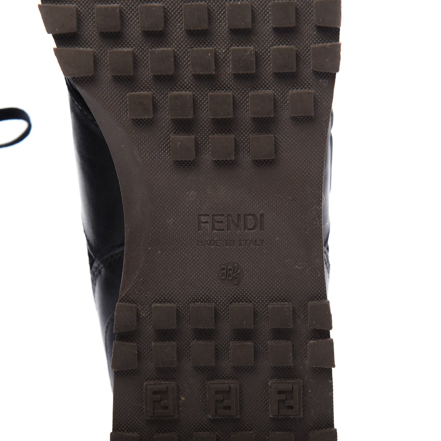 Calfskin Mesh FF Sneakers 38.5 Black