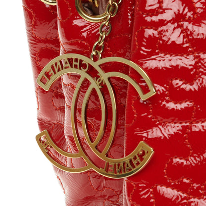 Chanel Crackled Patent Puzzle Accordion Flap Bag Red 8 of 8
