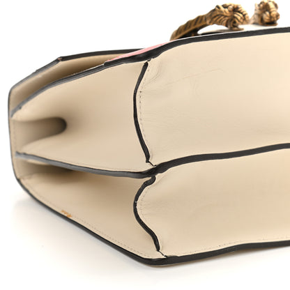 Gucci Calfskin Bamboo Web Medium Dionysus Top Handle Bag White Blue Hibiscus Red 10 of 13