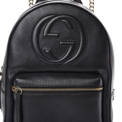 Gucci Pebbled Calfskin Soho Chain Backpack Black 7 of 14
