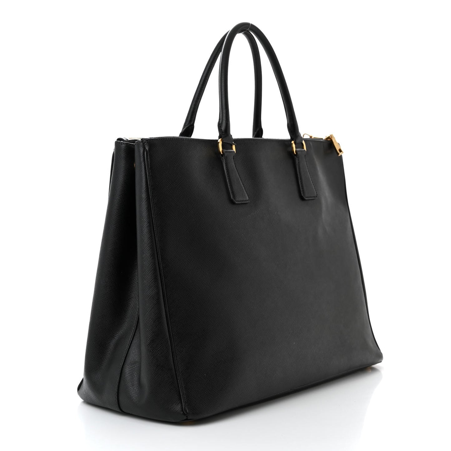 Saffiano Lux Extra Large Galleria Double Zip Tote Black