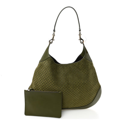 Gucci GG Suede B Large Shoulder Bag Green 3 of 10