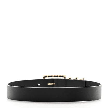 Chanel Lambskin Chain Square Buckle Belt 75 30 Black 2 of 7