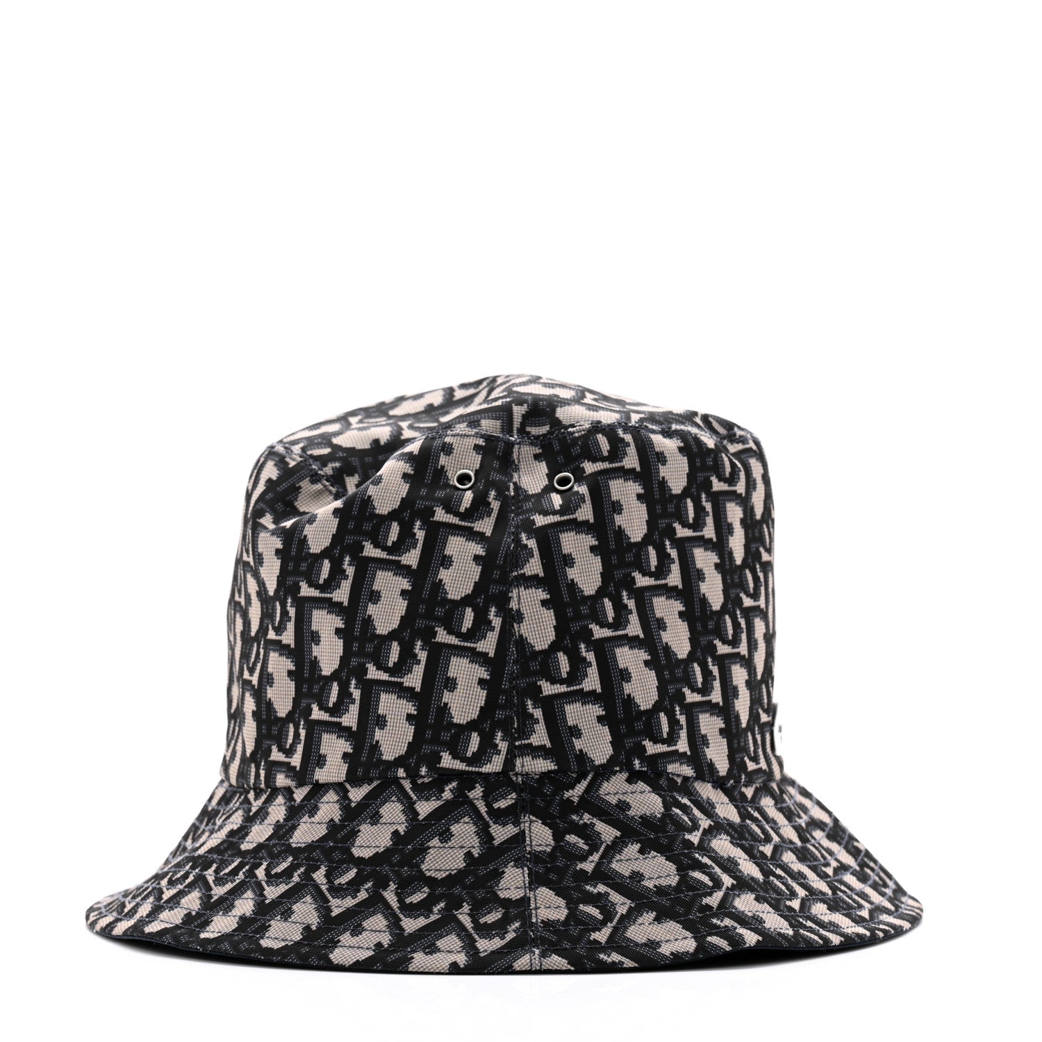Christian Dior Polyester Cotton Oblique Teddy-D Brim Bucket Hat Blue 9 of 15