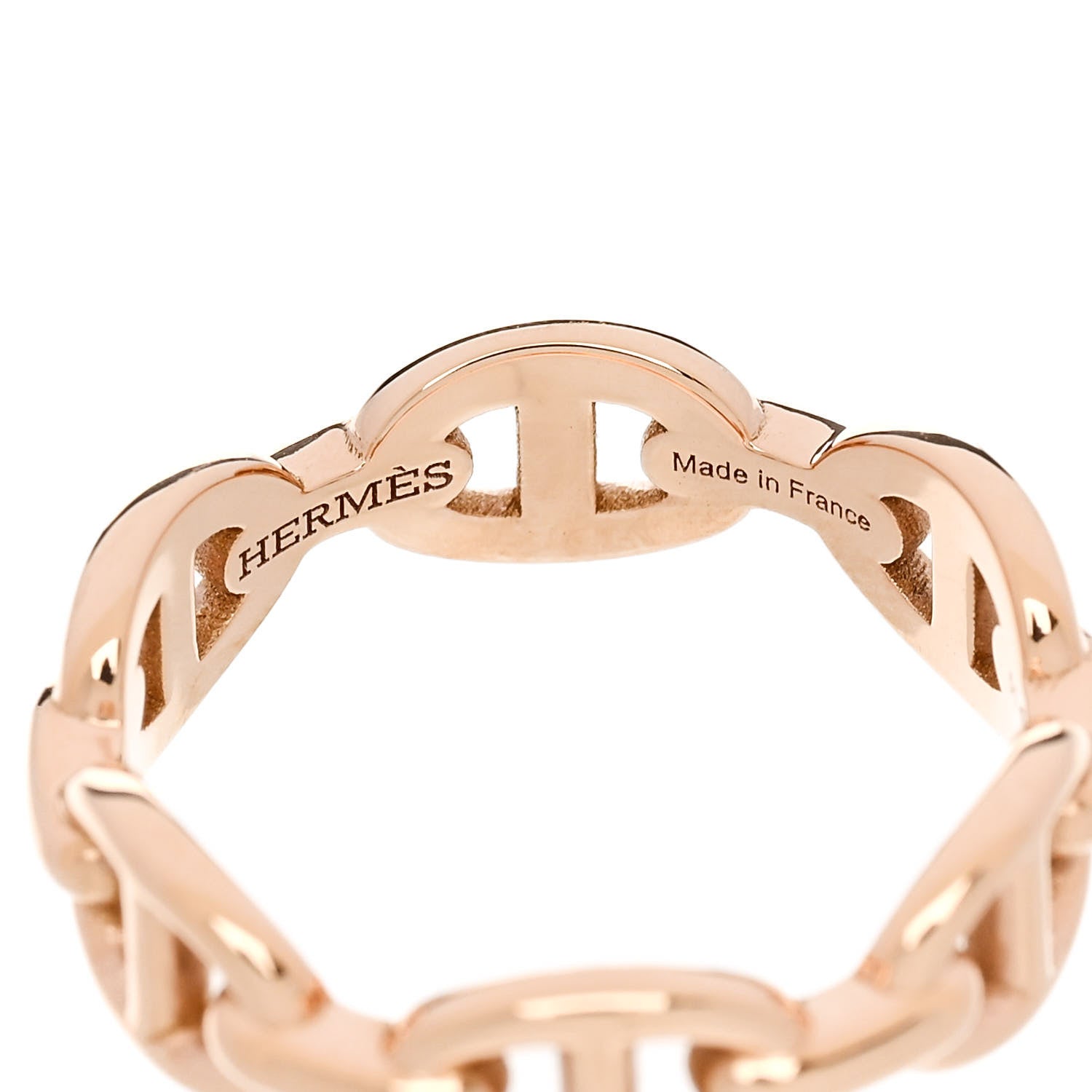 Hermes 18K Rose Gold PM Chaine d'Ancre Enchainee Ring 51 5.75 4 of 7