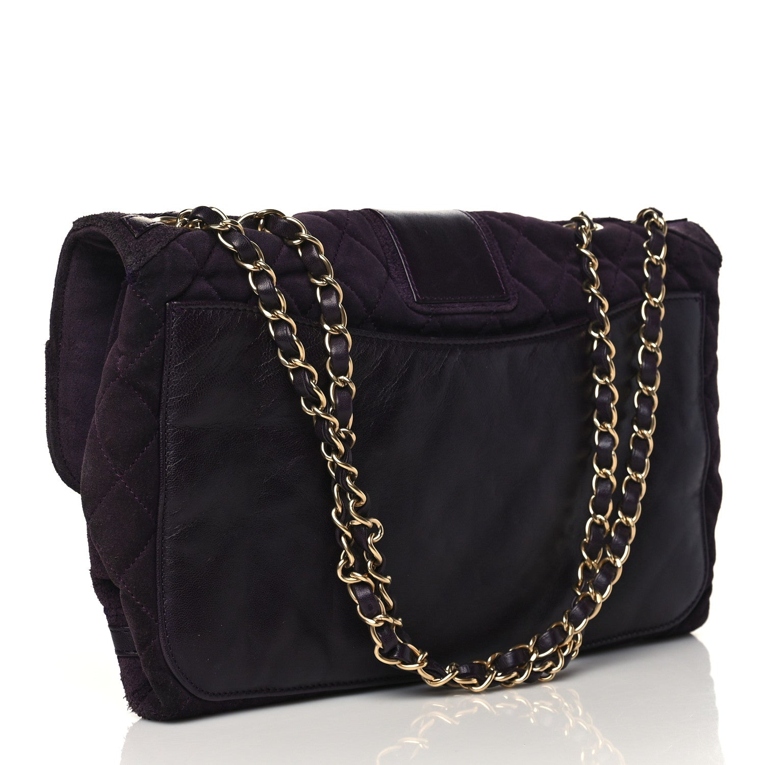Chanel Suede Union Jack Jumbo Mademoiselle Flap Purple 3 of 13