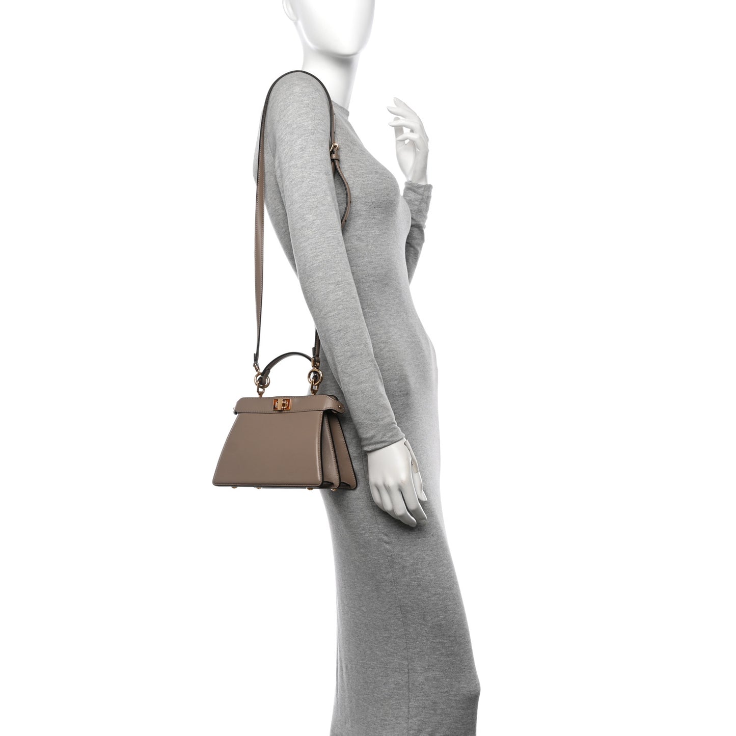 Shiny Nappa Plexiglass Petite Peekaboo I SEE U Satchel Tortora