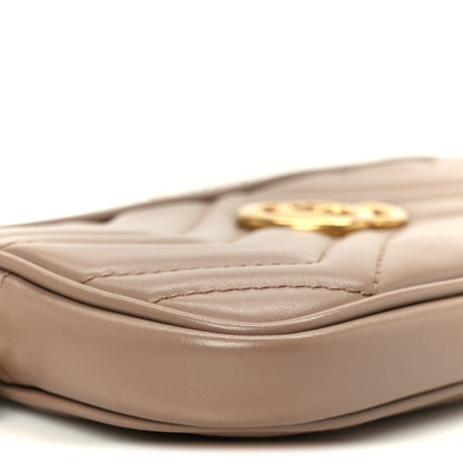 Gucci Calfskin Matelasse Mini GG Marmont Chain Crossbody Bag Porcelain Rose 9 of 11
