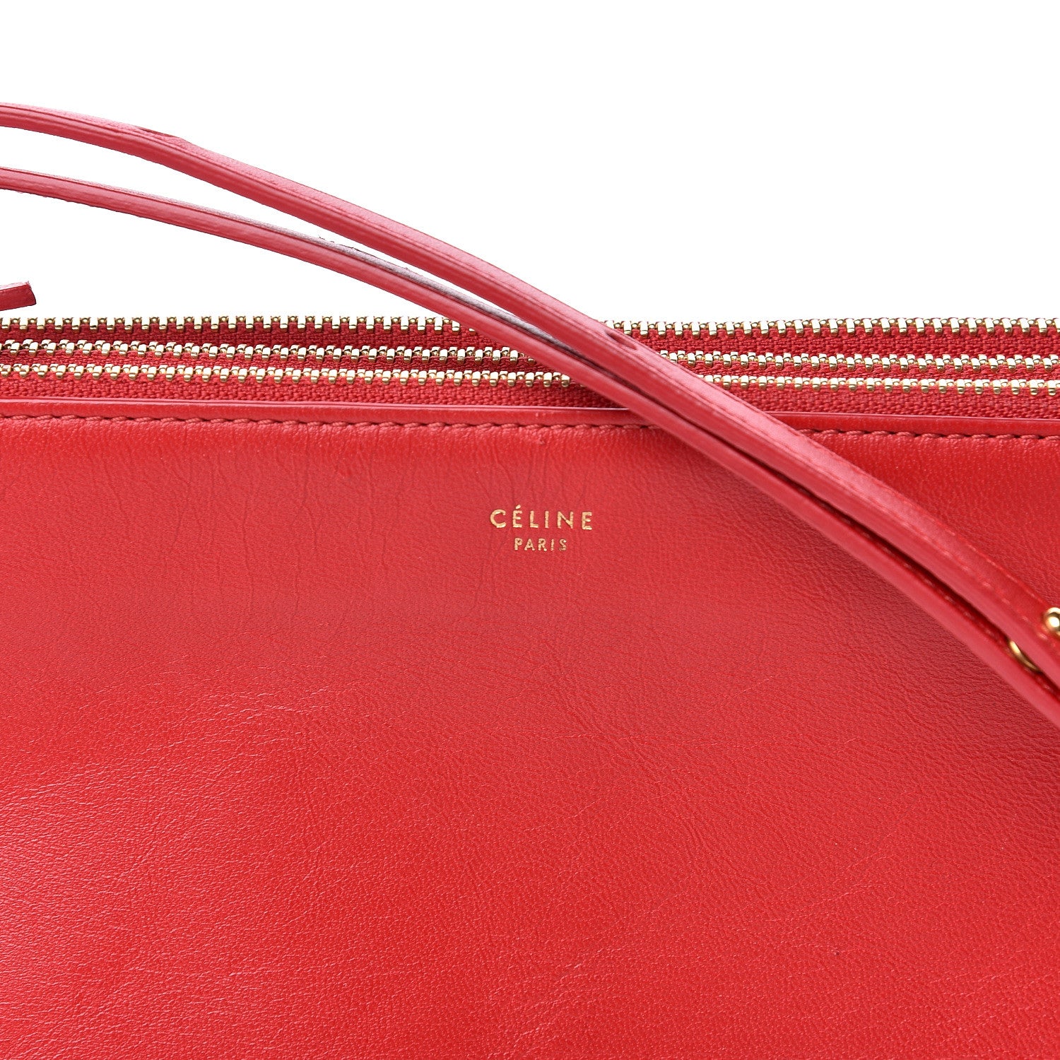 Celine Lambskin Large Trio Crossbody Bag Red 11 of 11
