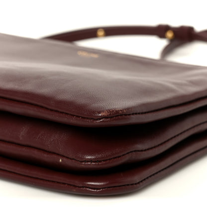 Celine Lambskin Small Trio Crossbody Bag Burgundy 11 of 11