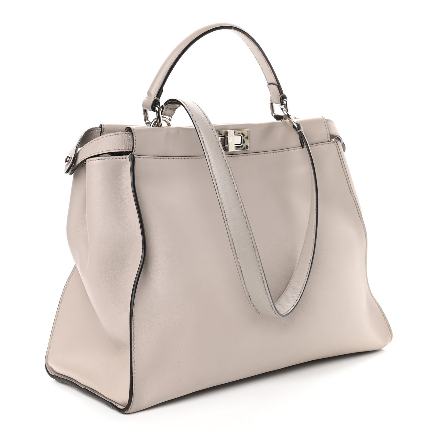 Vitello Seta Plexiglass Granite Large Peekaboo Iconic Satchel Polvere