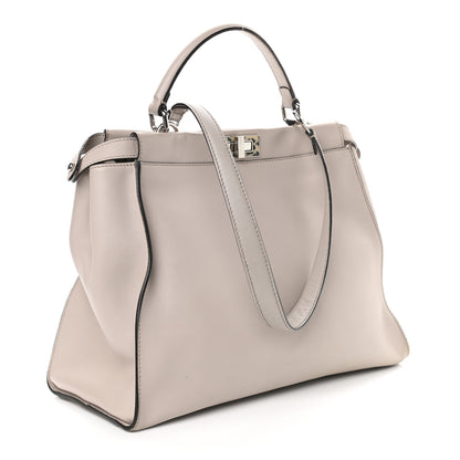 Fendi Vitello Seta Plexiglass Granite Large Peekaboo Iconic Satchel Polvere 2 of 11