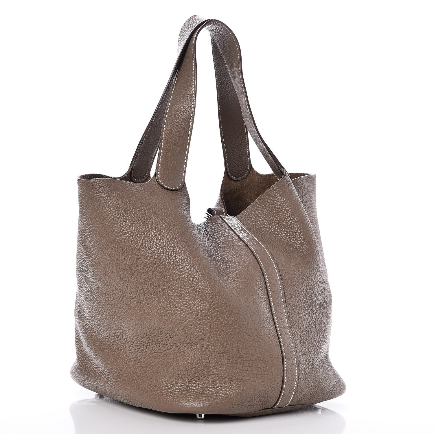 Hermes Taurillon Clemence Picotin 26 GM Etoupe 3 of 9