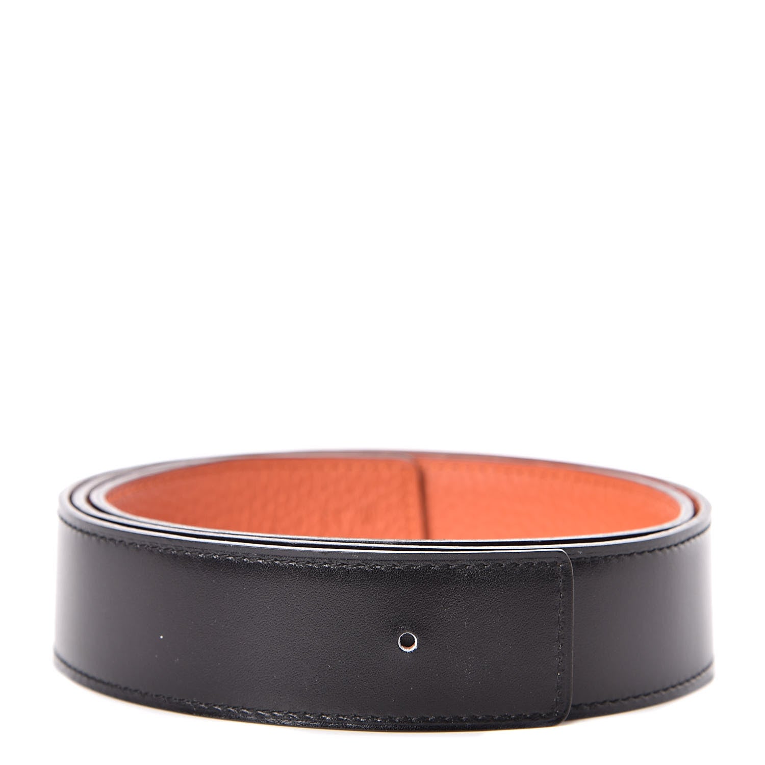Hermes Swift Togo 32mm Belt Strap 85 Black Orange 1 of 5