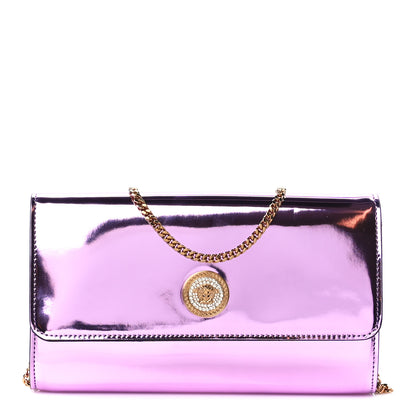 Versace Metallic Calfskin Medusa Evening Clutch Pink 1 of 10
