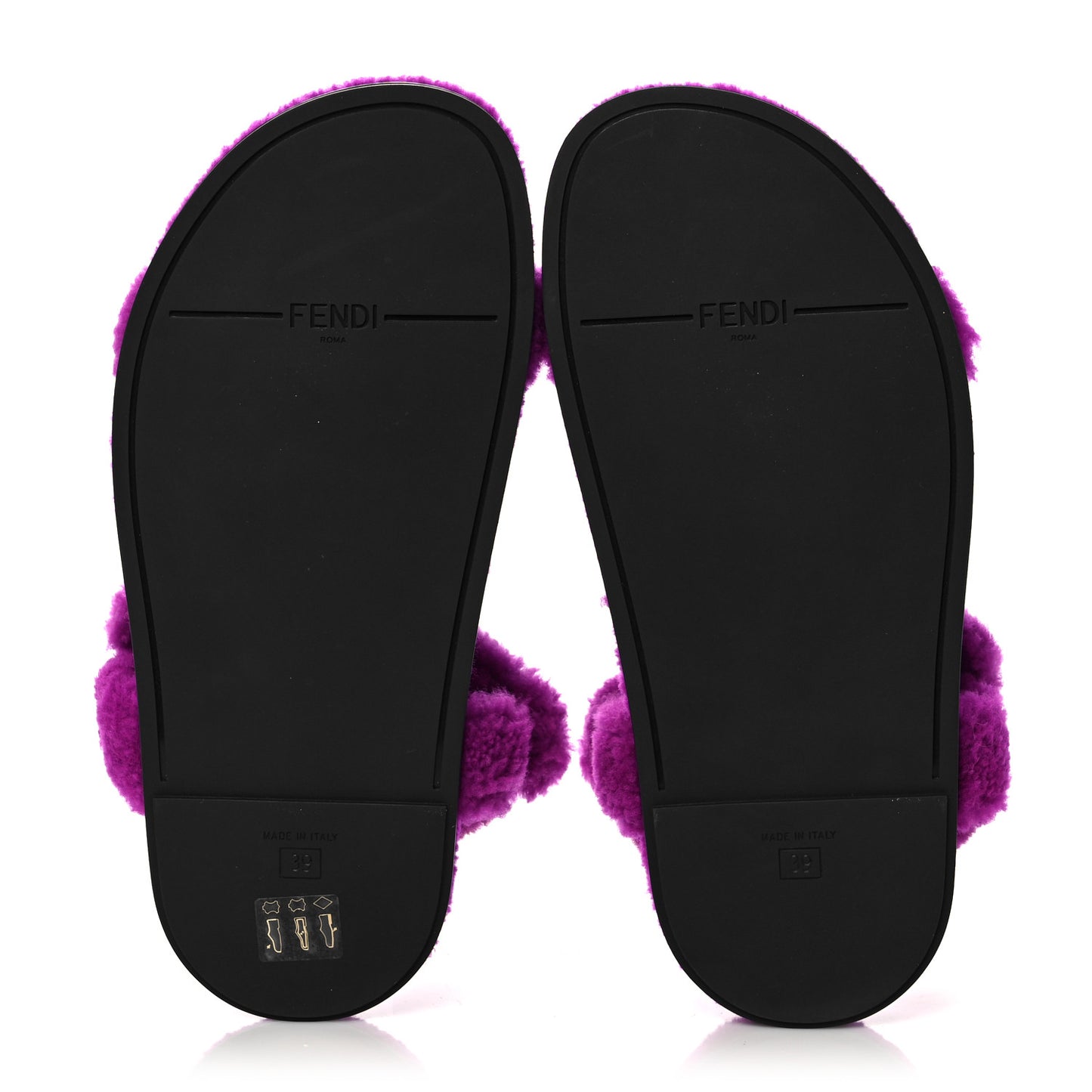 Shearling FF Fendi Feel Sandals 39 Bouganville