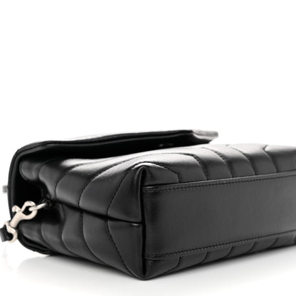 Saint Laurent Calfskin Y Quilted Monogram Toy Loulou Crossbody Bag Black 9 of 10