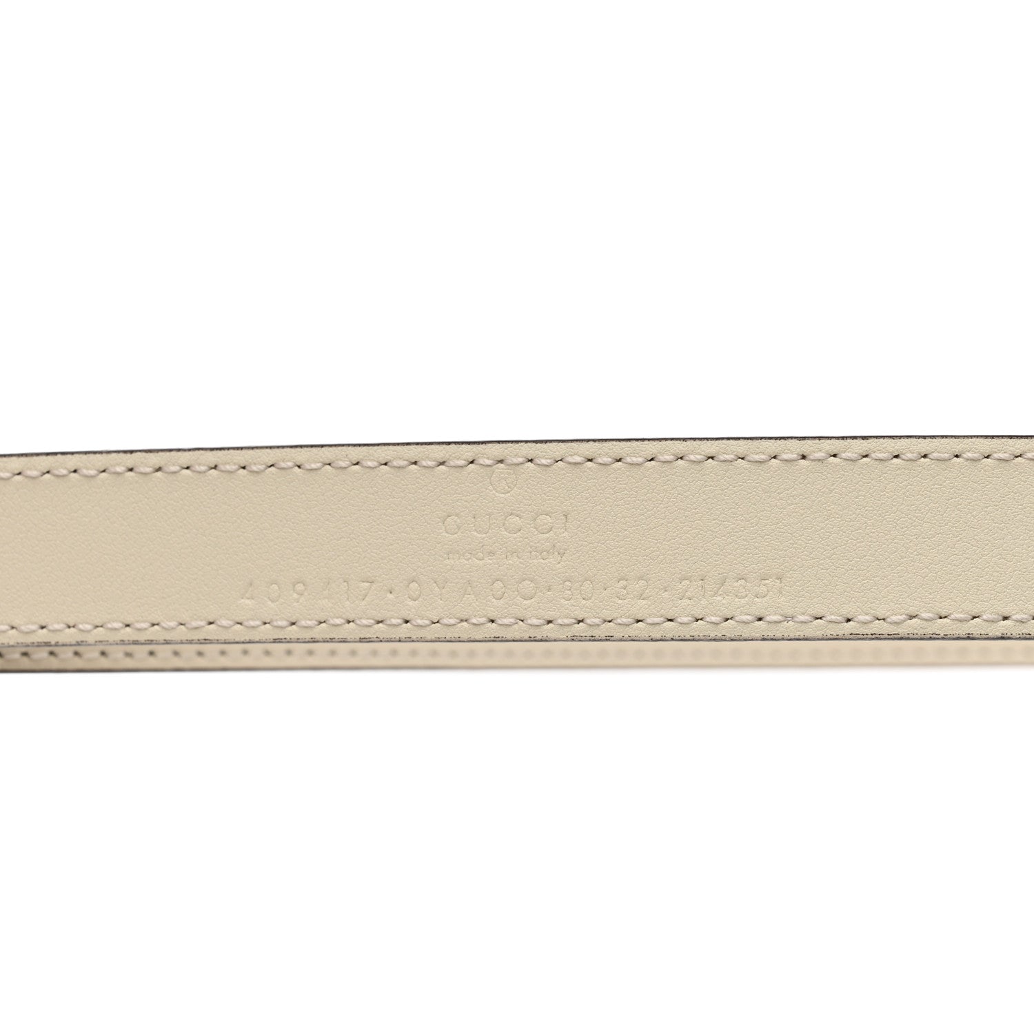 Gucci Plutone Calfskin Double G 20mm Belt 80 32 Mystic White 5 of 5