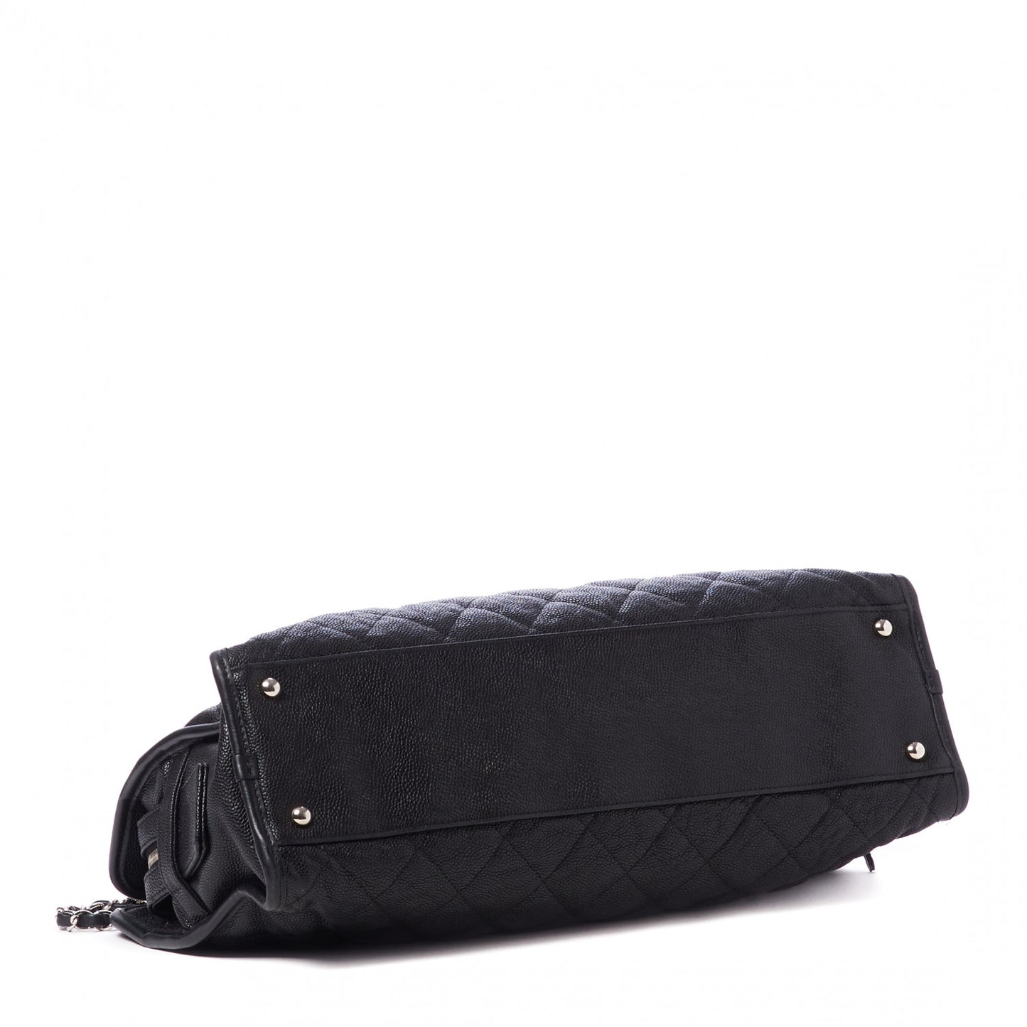 Caviar Quilted French Riviera Tote Black