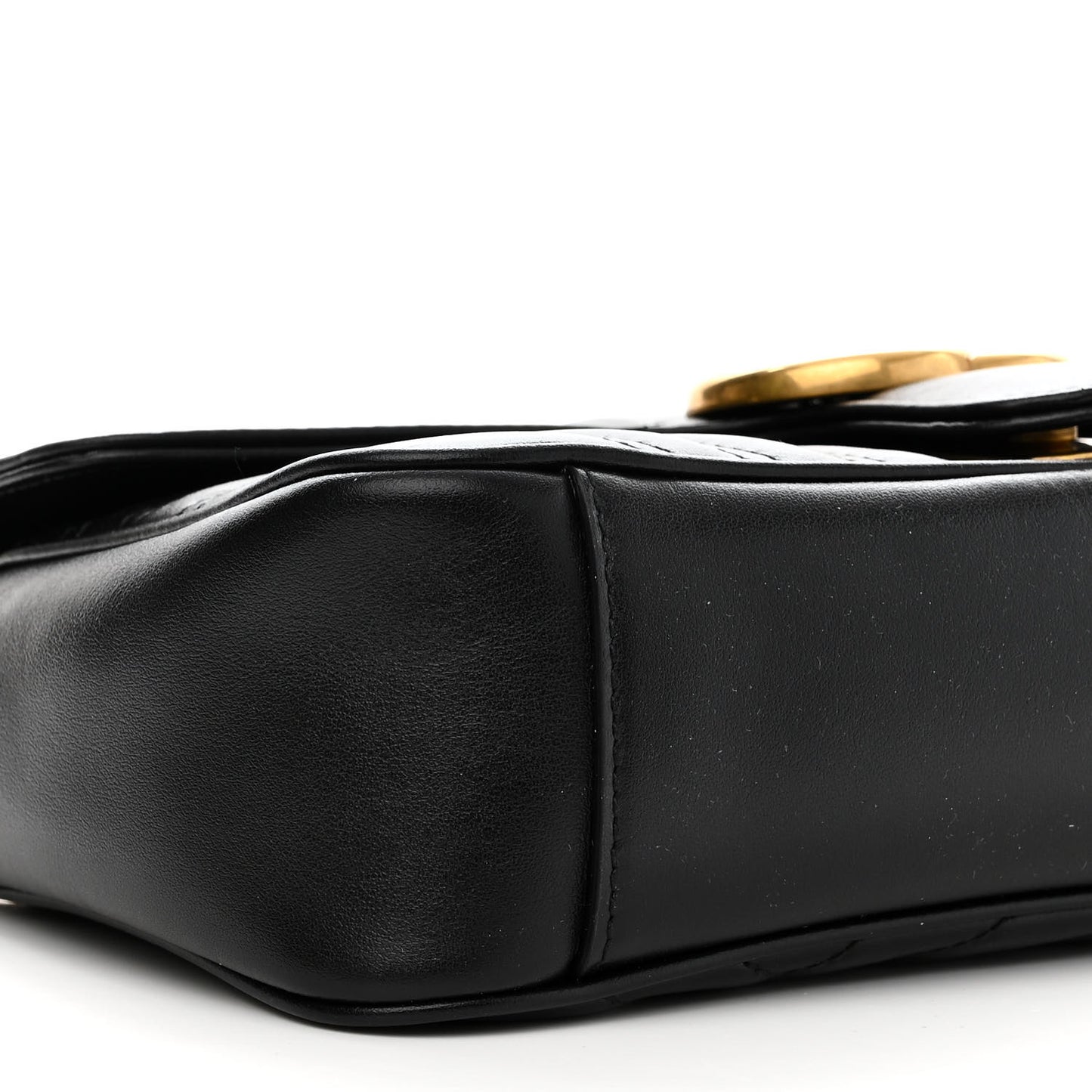 Calfskin Matelasse Small GG Marmont Shoulder Bag Black