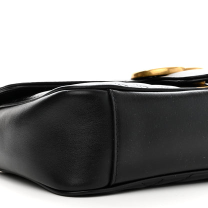 Gucci Calfskin Matelasse Small GG Marmont Shoulder Bag Black 9 of 10