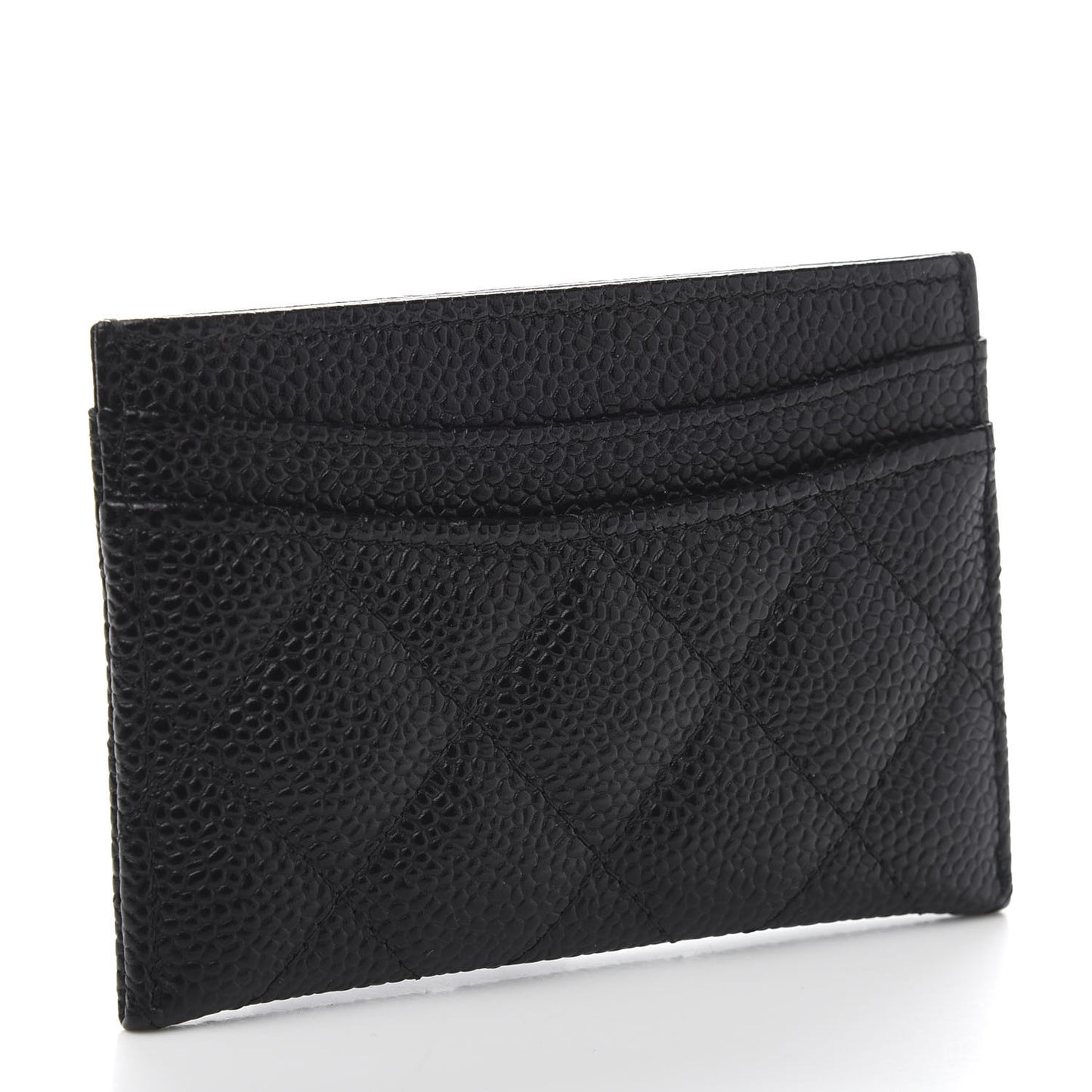Caviar Quilted Card Holder Black
