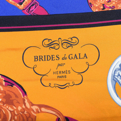 Hermes Silk Brides De Gala Maxi Twilly Orange Bleu Electrique Fuchsia 4 of 5