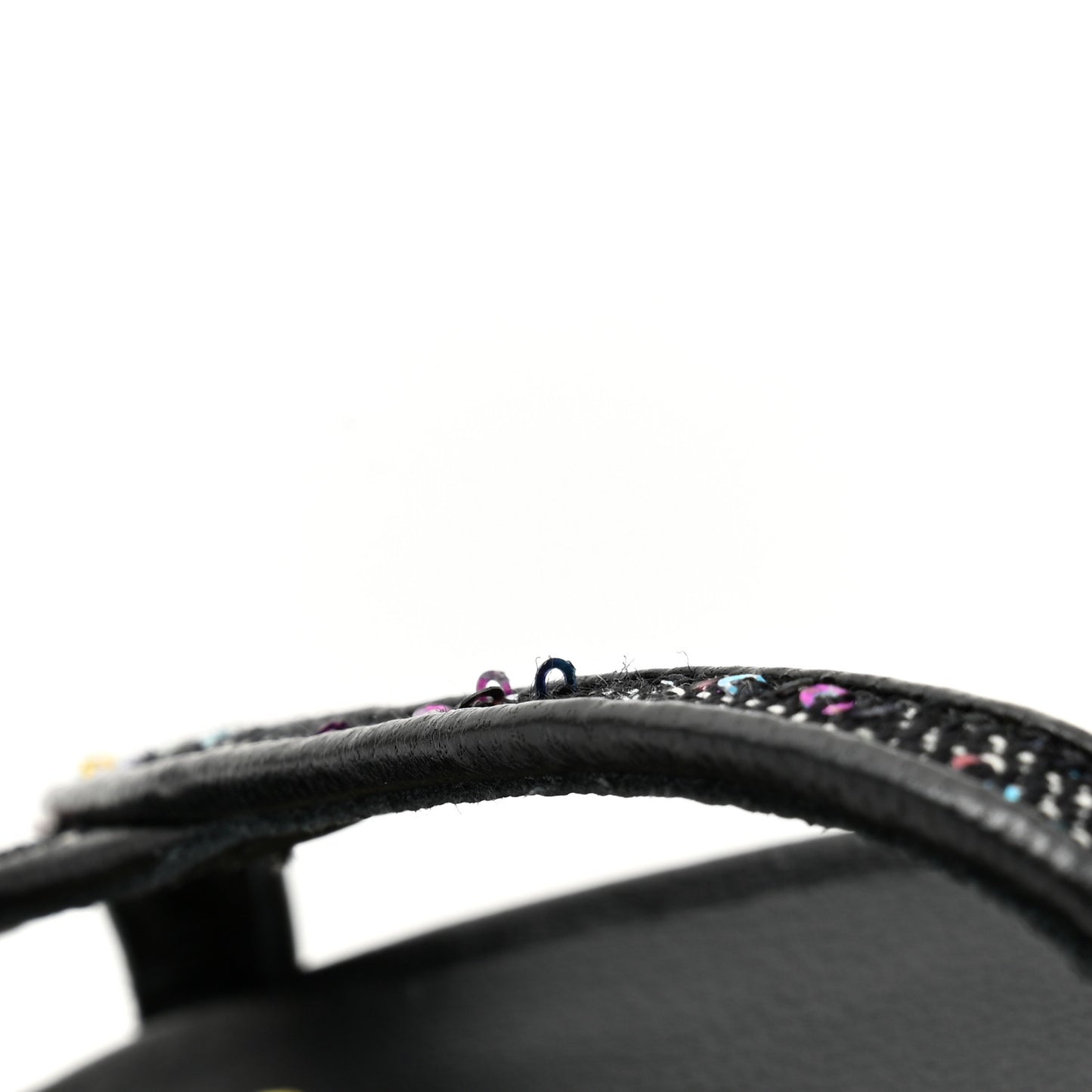 Glitter Grosgrain Cap Toe CC Slingback Pumps 38 Black Multicolor