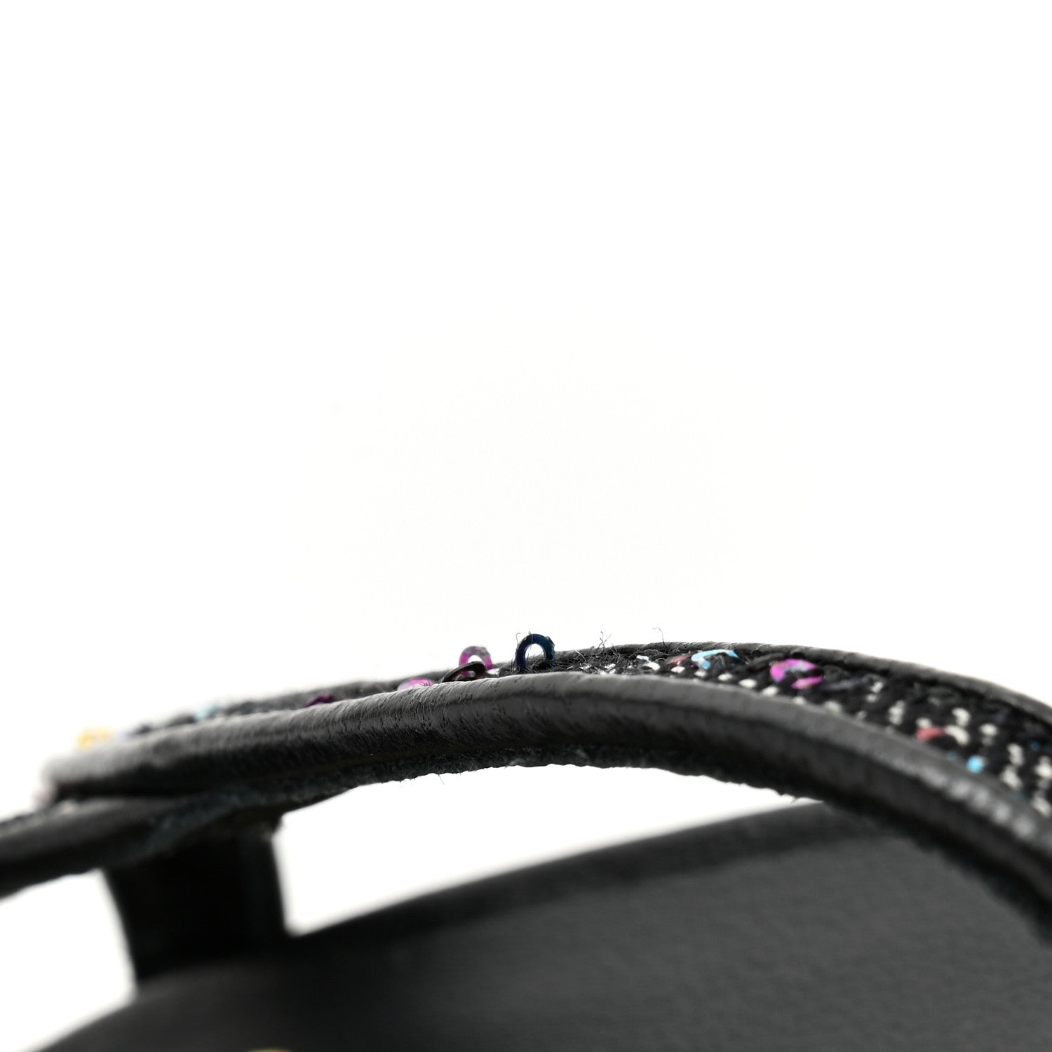 Chanel Glitter Grosgrain Cap Toe CC Slingback Pumps 38 Black Multicolor 11 of 11
