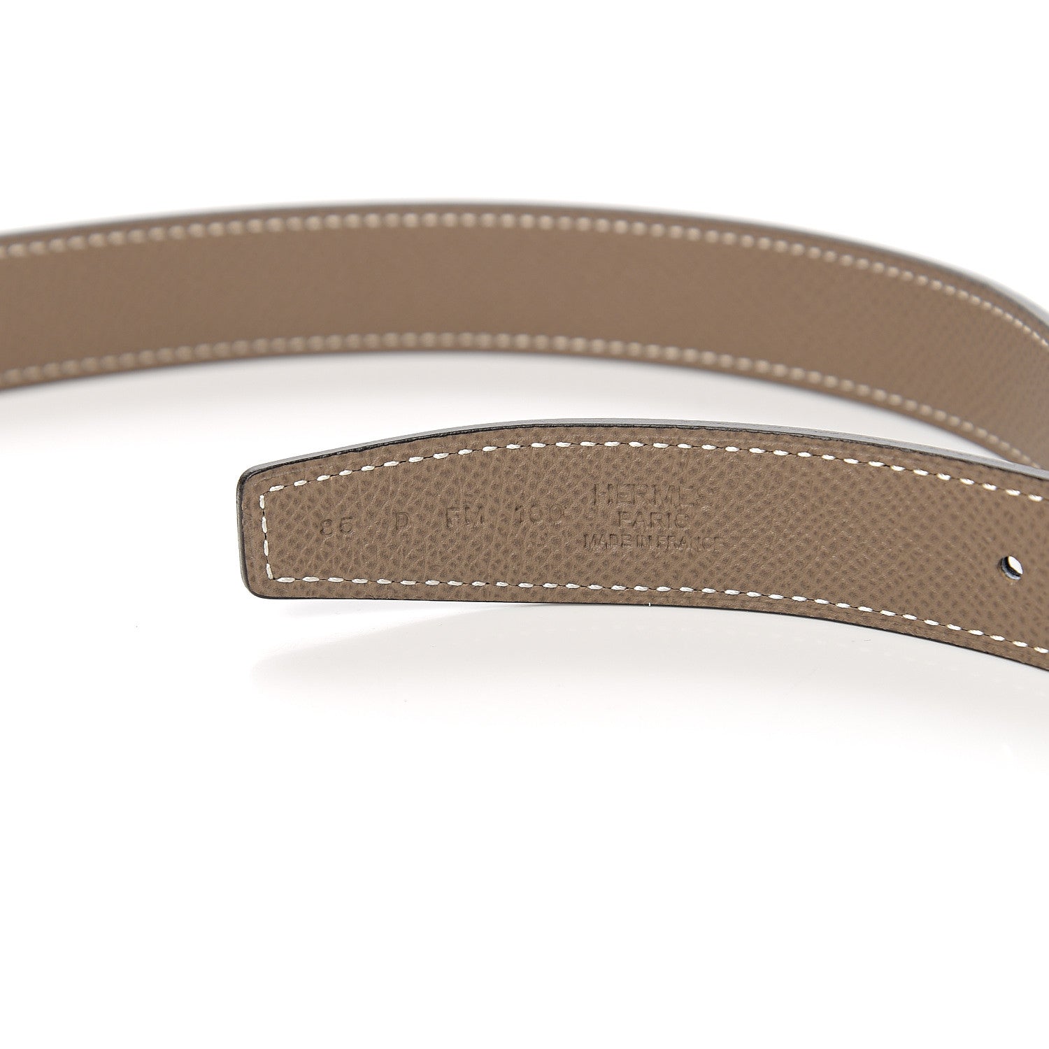 Hermes Epsom Swift 24mm Collier De Chien CDC Belt 85 Etoupe Black 5 of 6