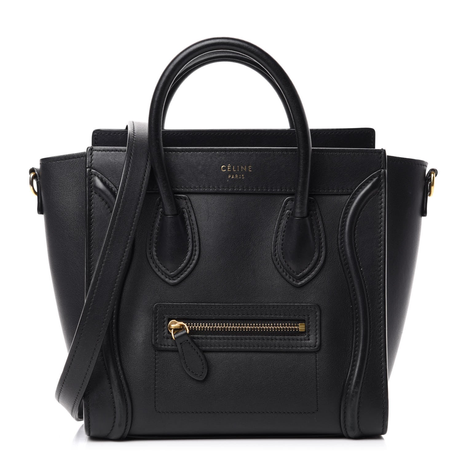 Celine Smooth Calfskin Nano Luggage Black 1 of 12