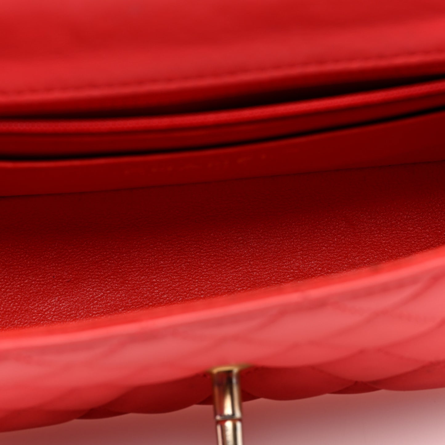 Lambskin Quilted Mini Rectangular Flap Red