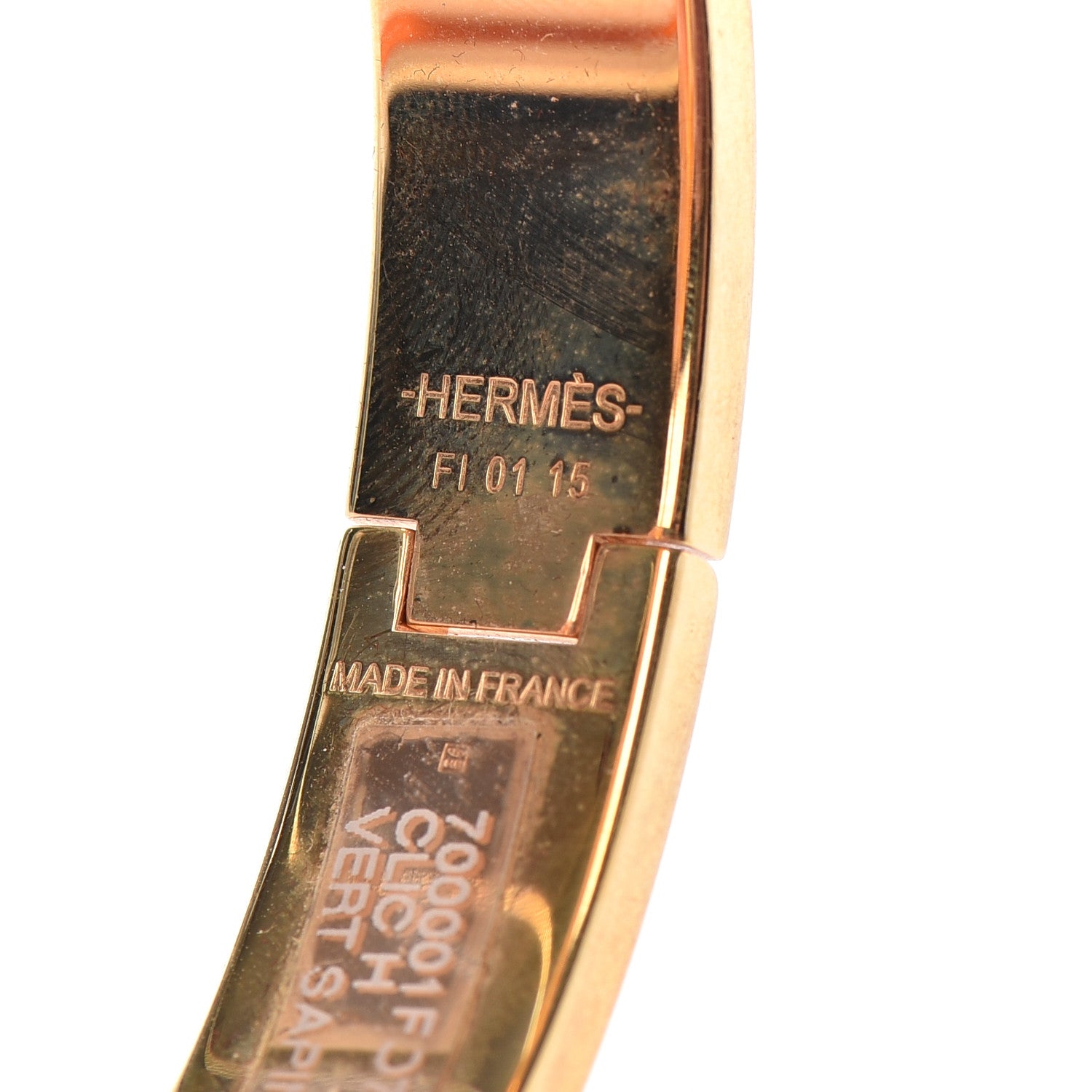 Hermes Enamel Narrow Clic Clac H Bracelet Vert Sapin 757061